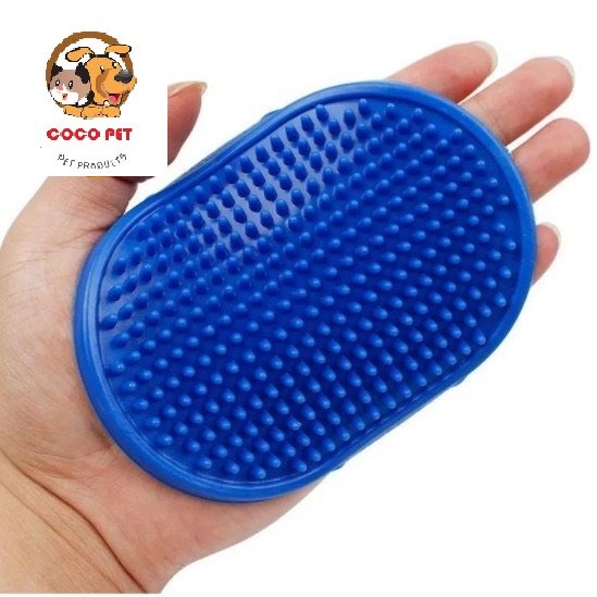 Găng Tay Tắm Và Matxa Silicon Cho Chó Mèo Hình Bầu Dục