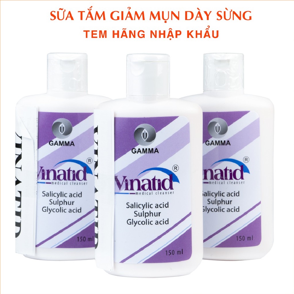 Sữa rửa mặt, sữa tắm giảm mụn Vinatid 150 ml