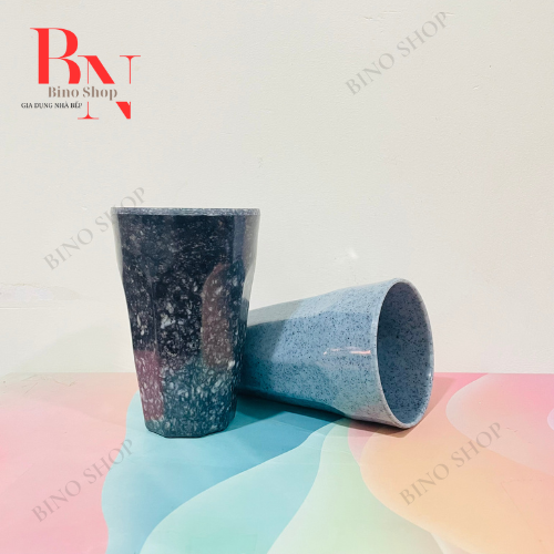 Ly Nhựa Melamine Kiểu Cao Vân Đá Đen/Xanh -400ml