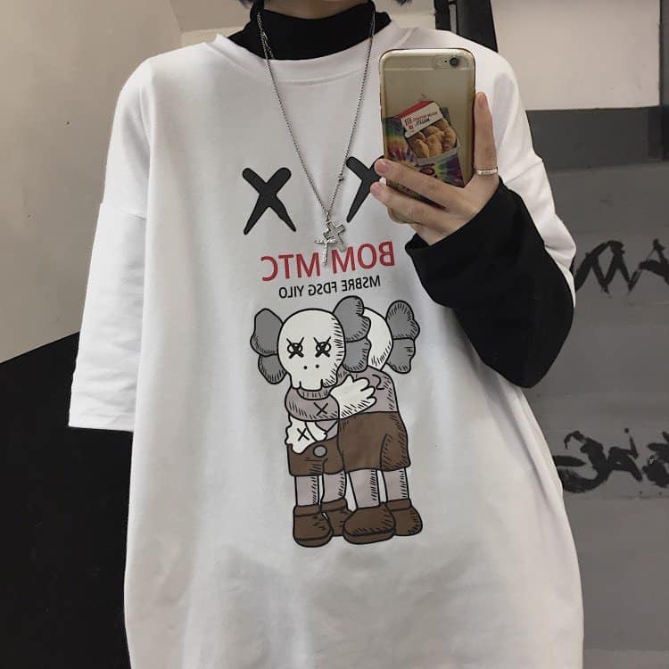 Áo Thun Kaws _ _ _Áo Thun Form Rộng Tay Lỡ