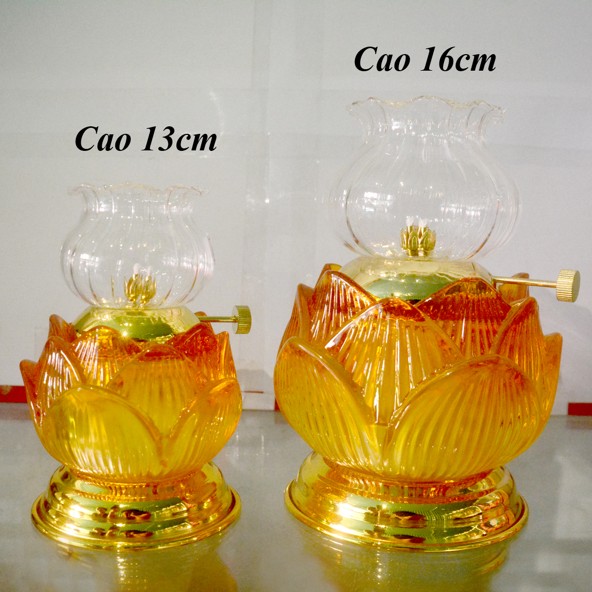 [HCM]Đèn dầu hoa sen vàng thờ cúng bàn thờ