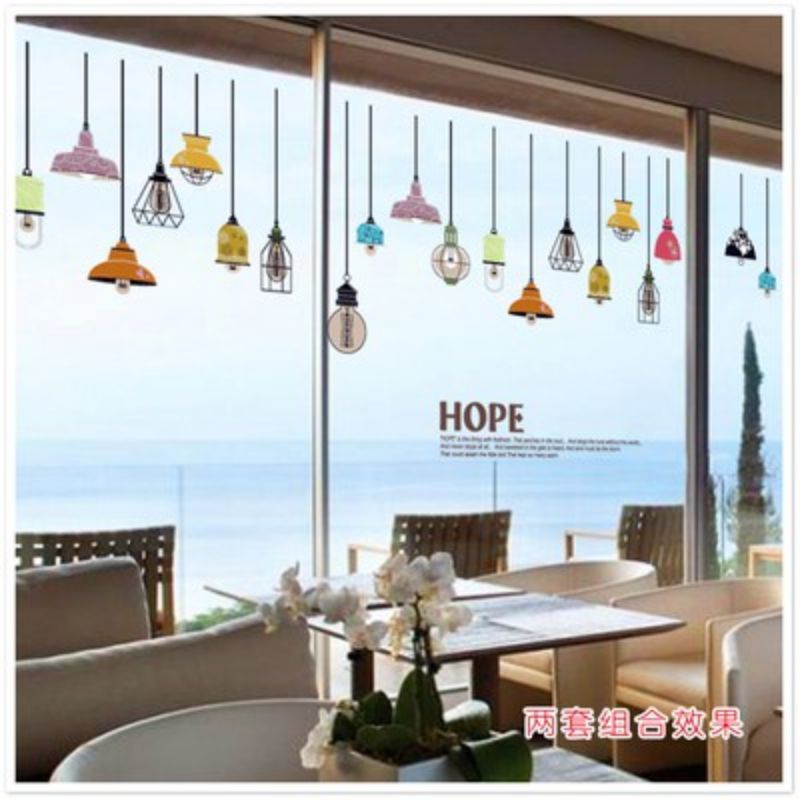 Decal dán tường bóng đèn hope
