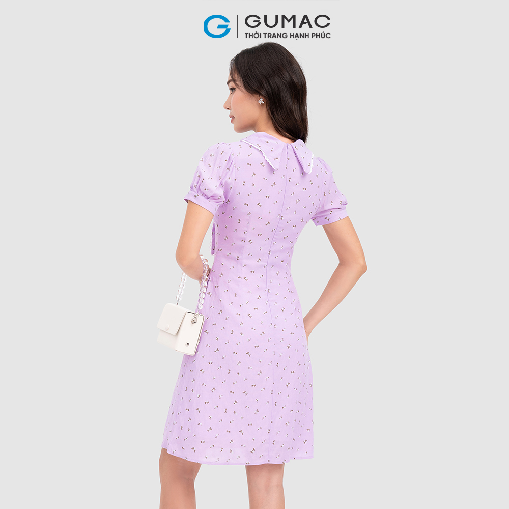 Đầm nơ cổ phối ren thời trang GUMAC DC10068