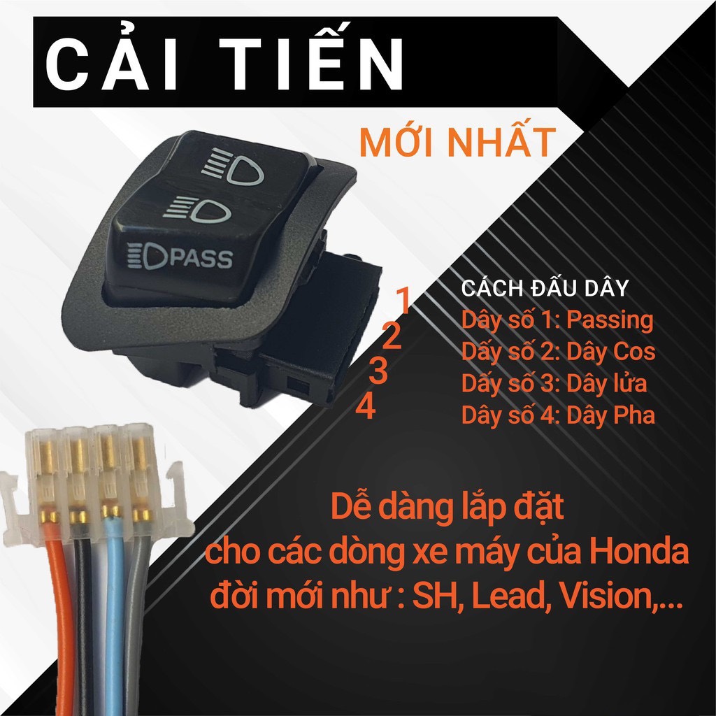 Công tắc pasing sh - loại 1 dành cho mọi dòng xe đời mới 2022 kèm giắc