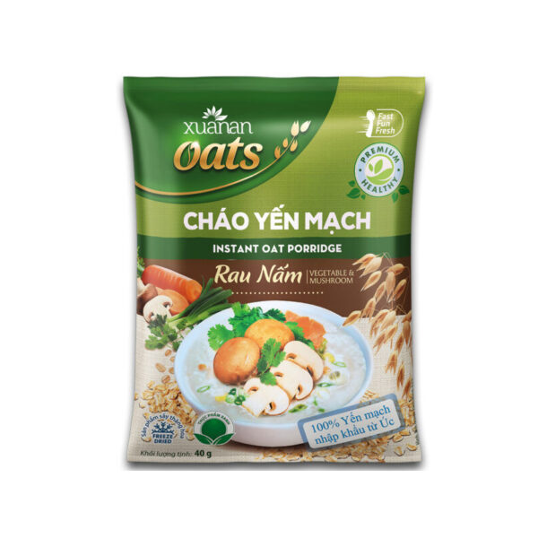 [ 01 thùng 30 gói ] Cháo Yến Mạch Ăn Liền Vị ( Rau Nấm - Thịt Bằm - Thịt Gà ) Xuân An.