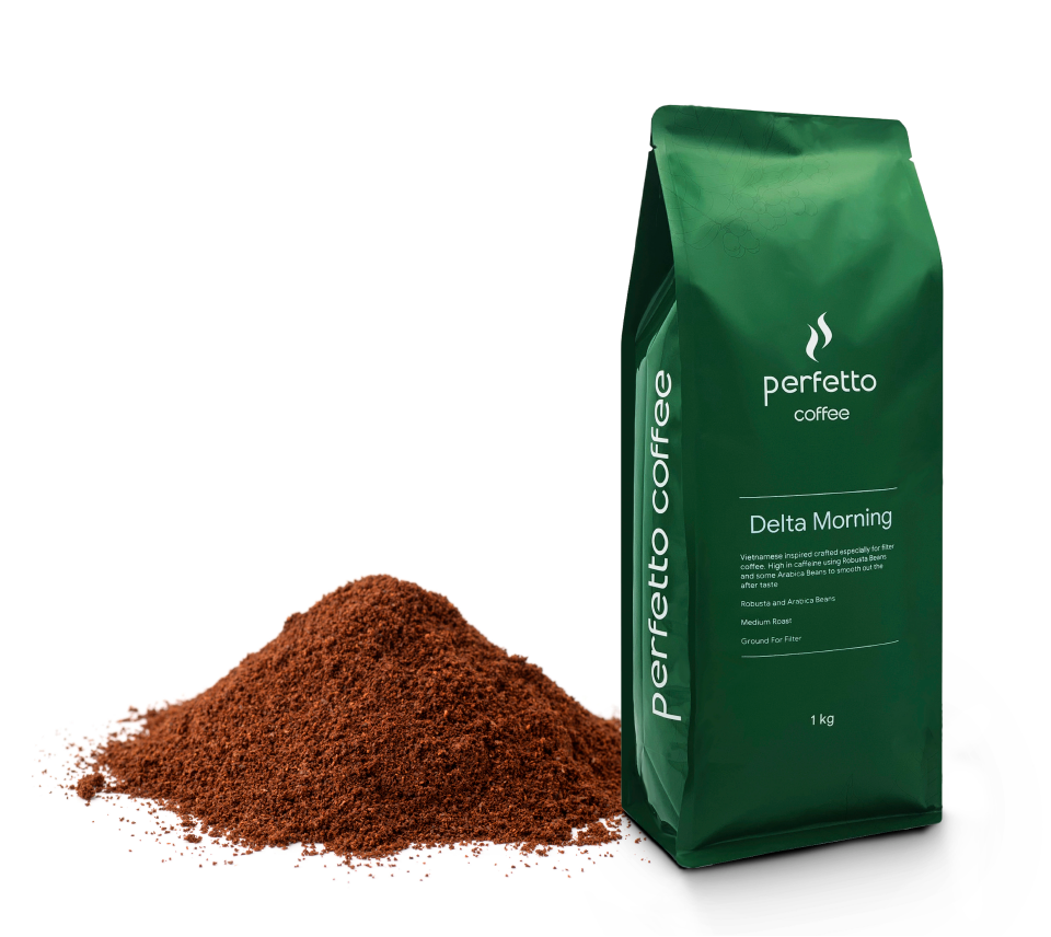 [Perfetto Coffee] Delta Morning Ground Coffee 75% Robusta & 25% Arabica 1000g