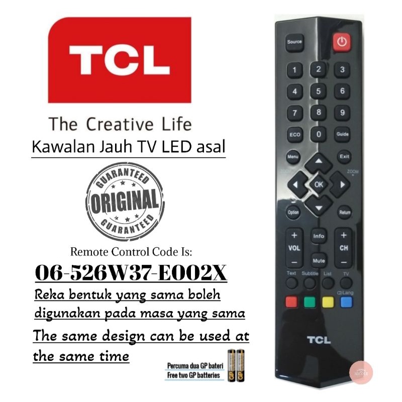Tcl dẫn tv phẳng bảng điều khiển điều khiển từ xa 06-526w37-e002x