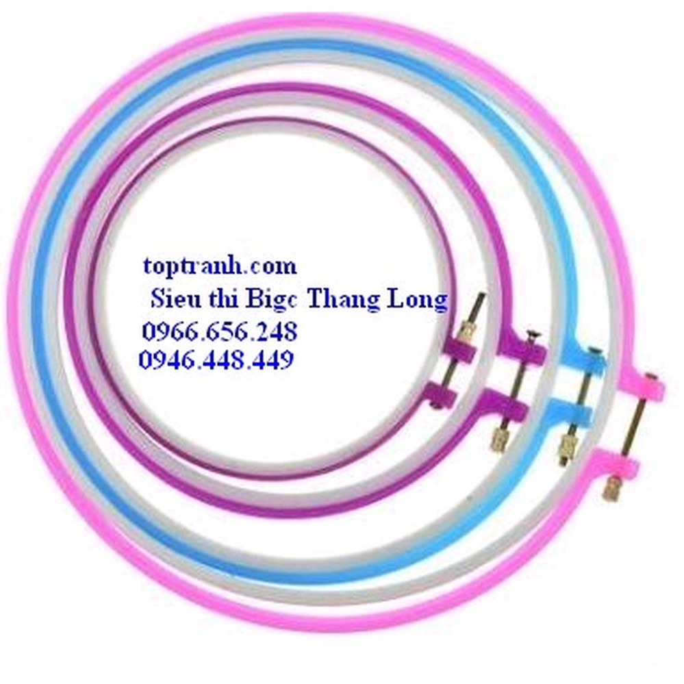 Khung thêu tranh chữ thập và thêu tay thủ công khung hình tròn đường kính 25 cm