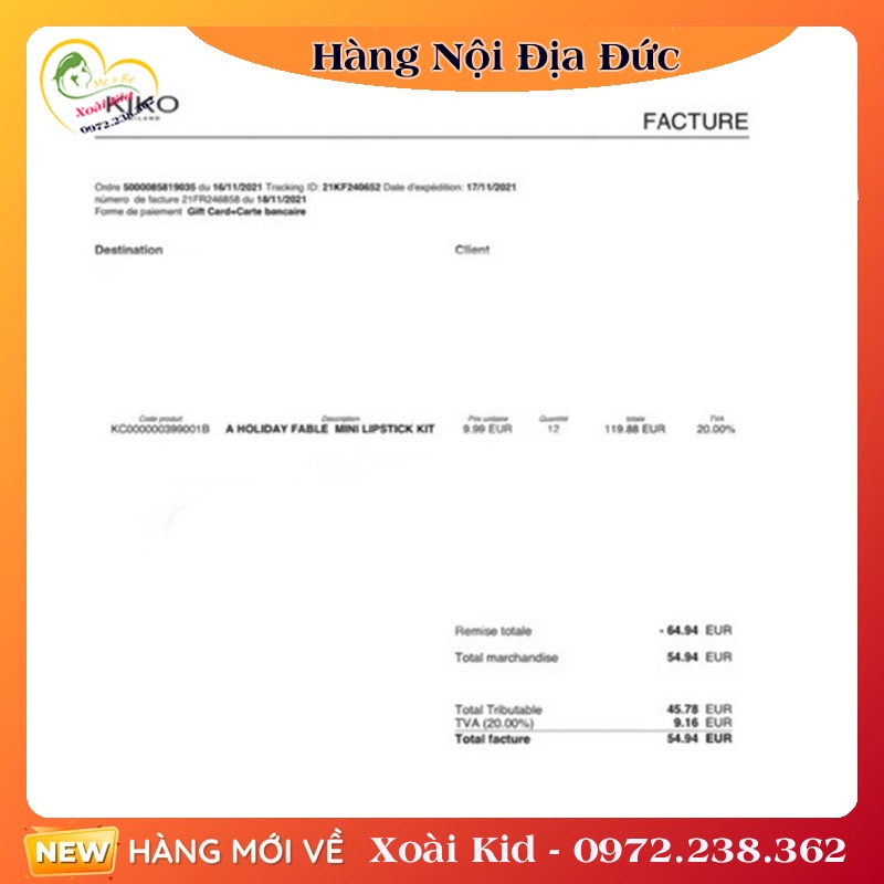 Set Son Kiko Holiday 3 cây mini 2021 [ Nội địa Đức Đủ Bill]