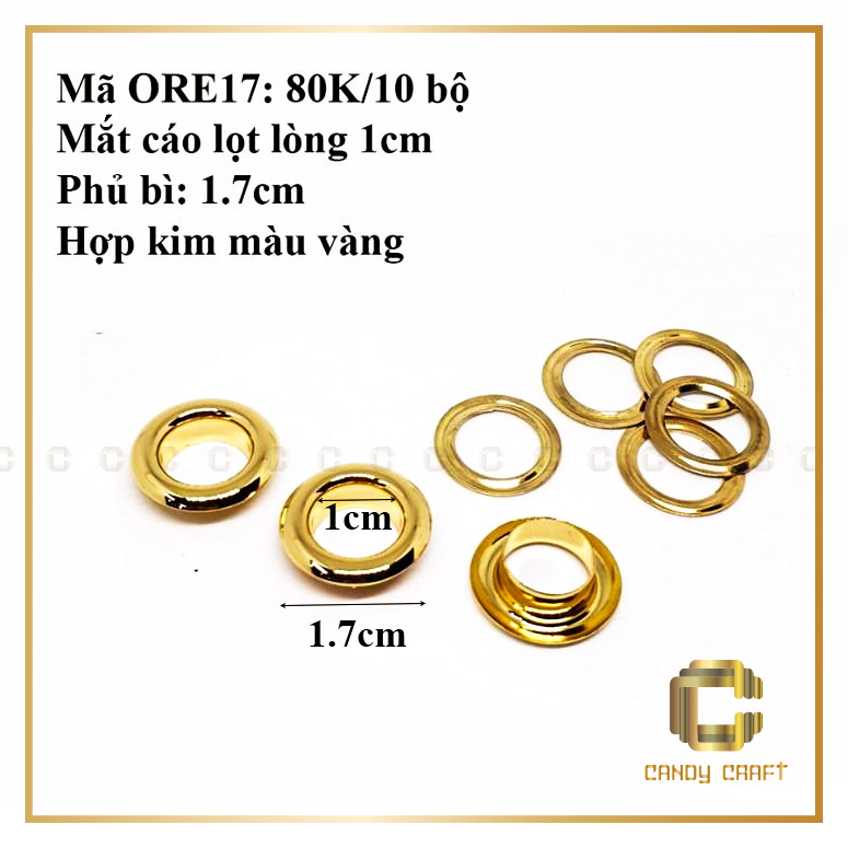 Mắt cáo 1 mặt tán (dùng cối đóng 1 bịch 10 bộ) - phụ kiện làm túi xách