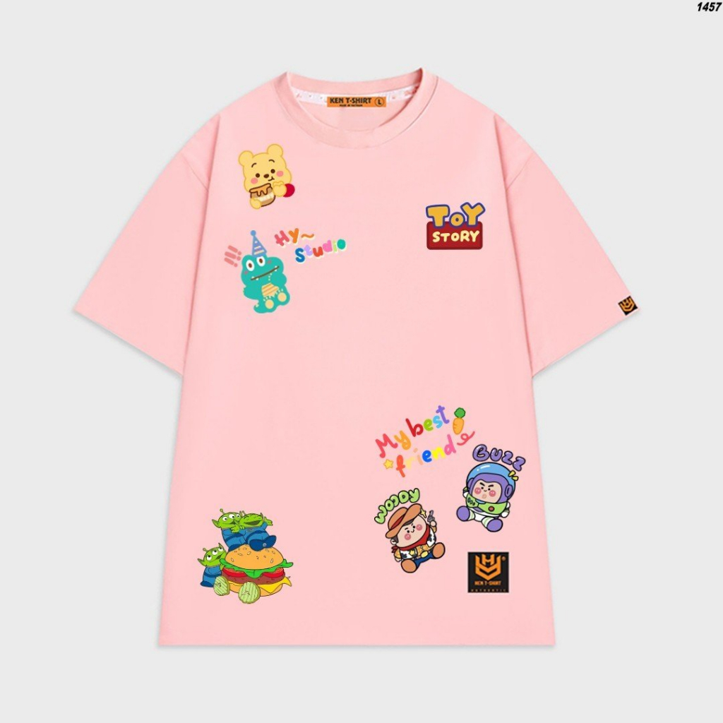 Áo phông nam nữ hy unisex icon woody & buzz 1457 form rộng tay lỡ