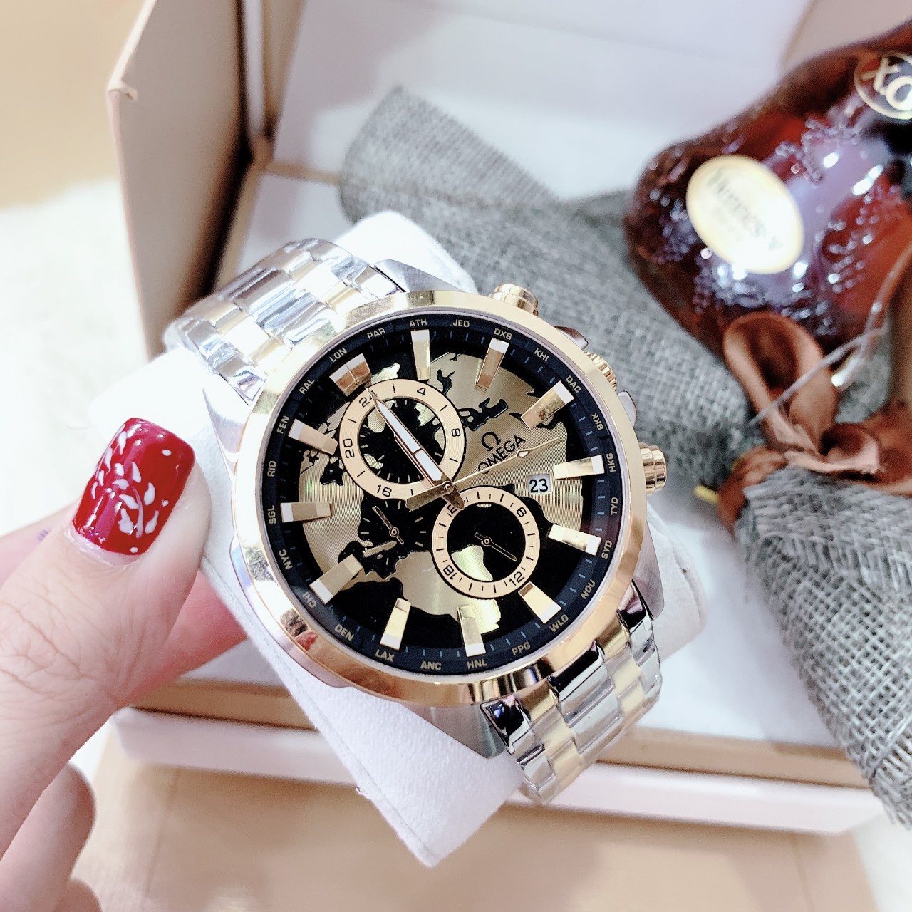 Đồng Hunan metal wire 0mega size 44ml, watches men water resistant, đồng watch men luxury