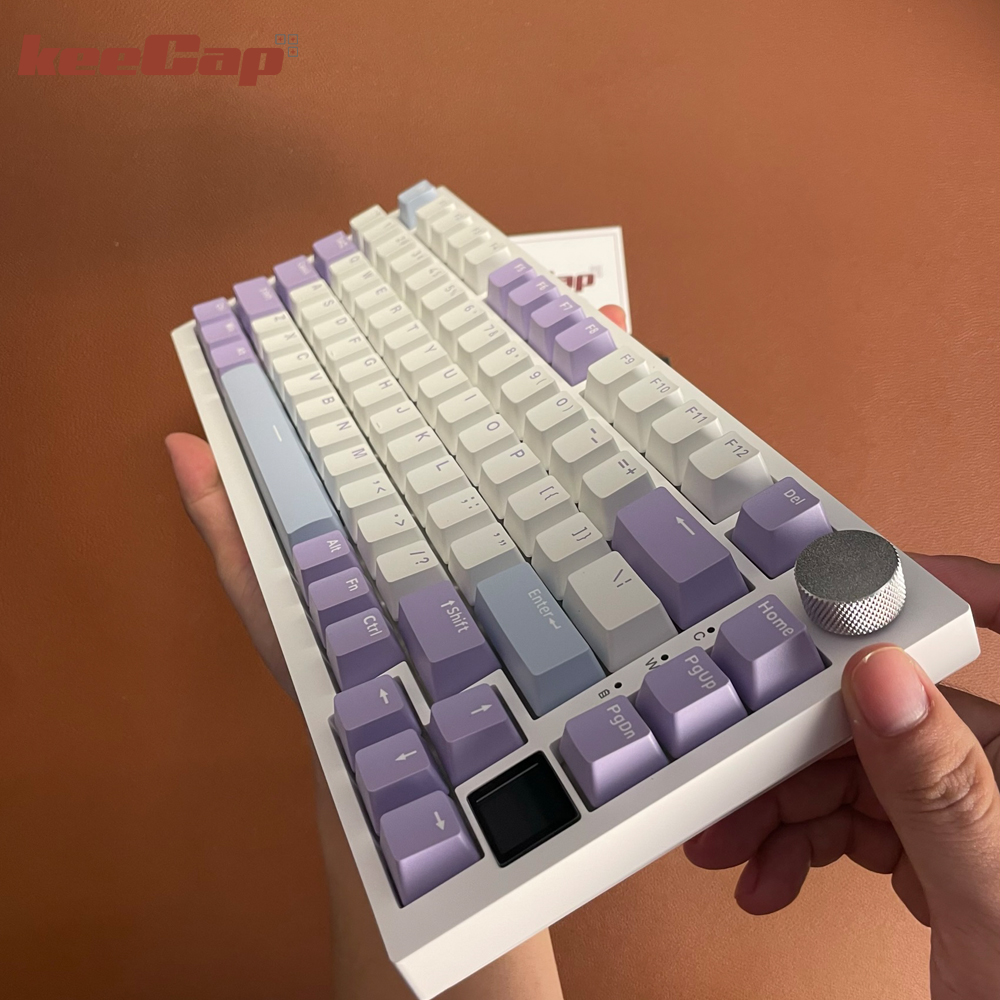 [KEECAP] Bàn phím cơ AJAZZ AK820 Pro tím sữa (3 mode – có màn hình – layout 75%)