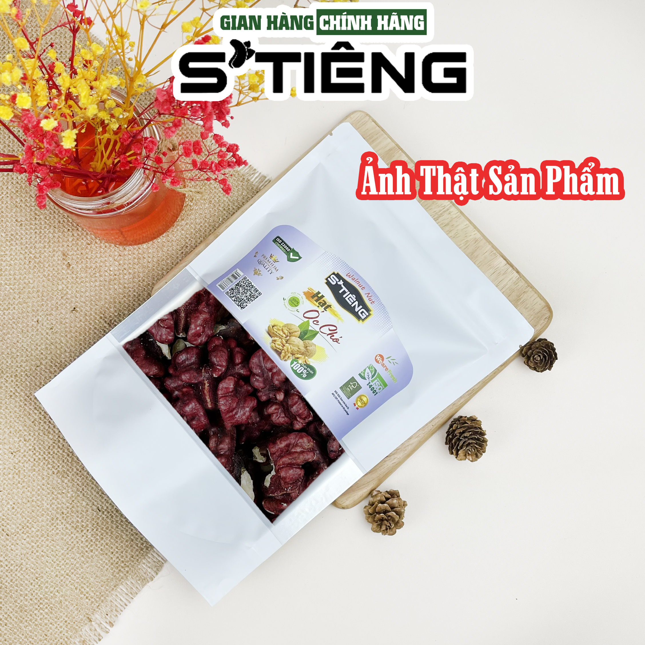 Nhân Hạt Óc Chó Đỏ STIENG Nhập Khẩu Mỹ Sạch Vỏ