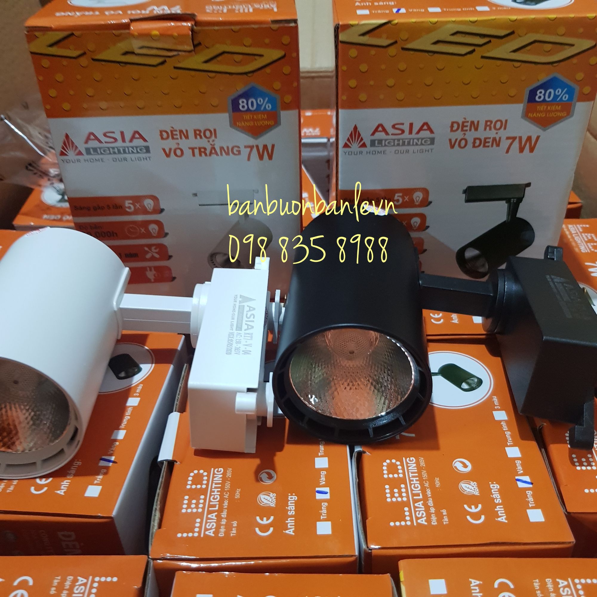 Đèn rọi ray 7w vỏ trắng asia