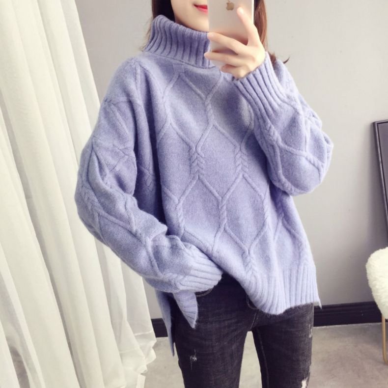 L096 - Áo len cổ lọ phong cách Hàn Quốc