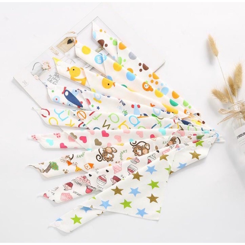 [HCM]Yếm ăn dặm cotton cài nút cho bé yếm ăn cho bé