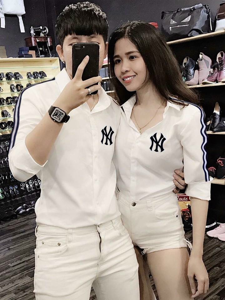 [HCM]ÁO SƠ MI TAY DÀI NAM NỮ IN THÊU SIÊU HOT  VẢI KATE LỤA CAO CẤP MÀU Y HÌNH TMS