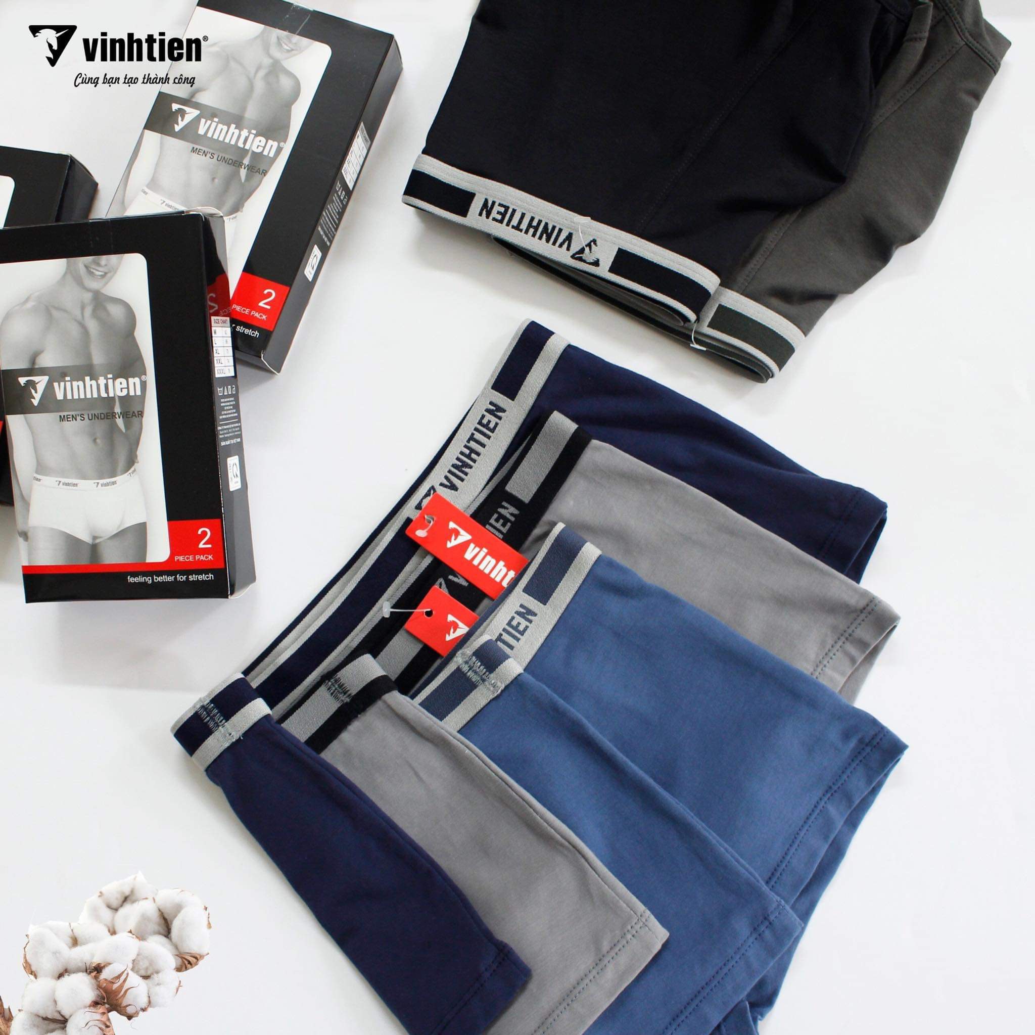 Combo 10 quần boxer Vĩnh Tiến (nhiều màu)