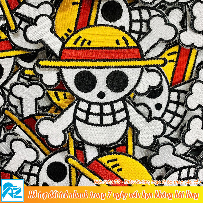 Patch vải thêu hình logo one piece luffy S181