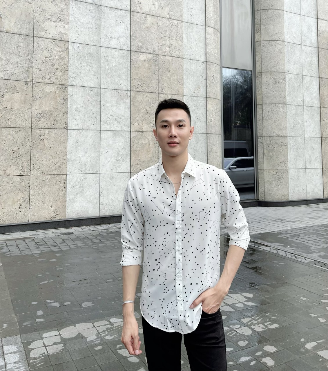 Áo sơ mi nam vải lụa cao cấp S7
