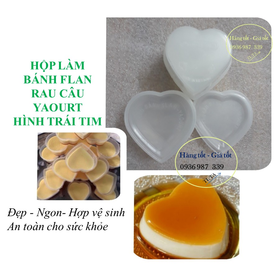 50 Hủ làm bánh flan, yaourt trái tim