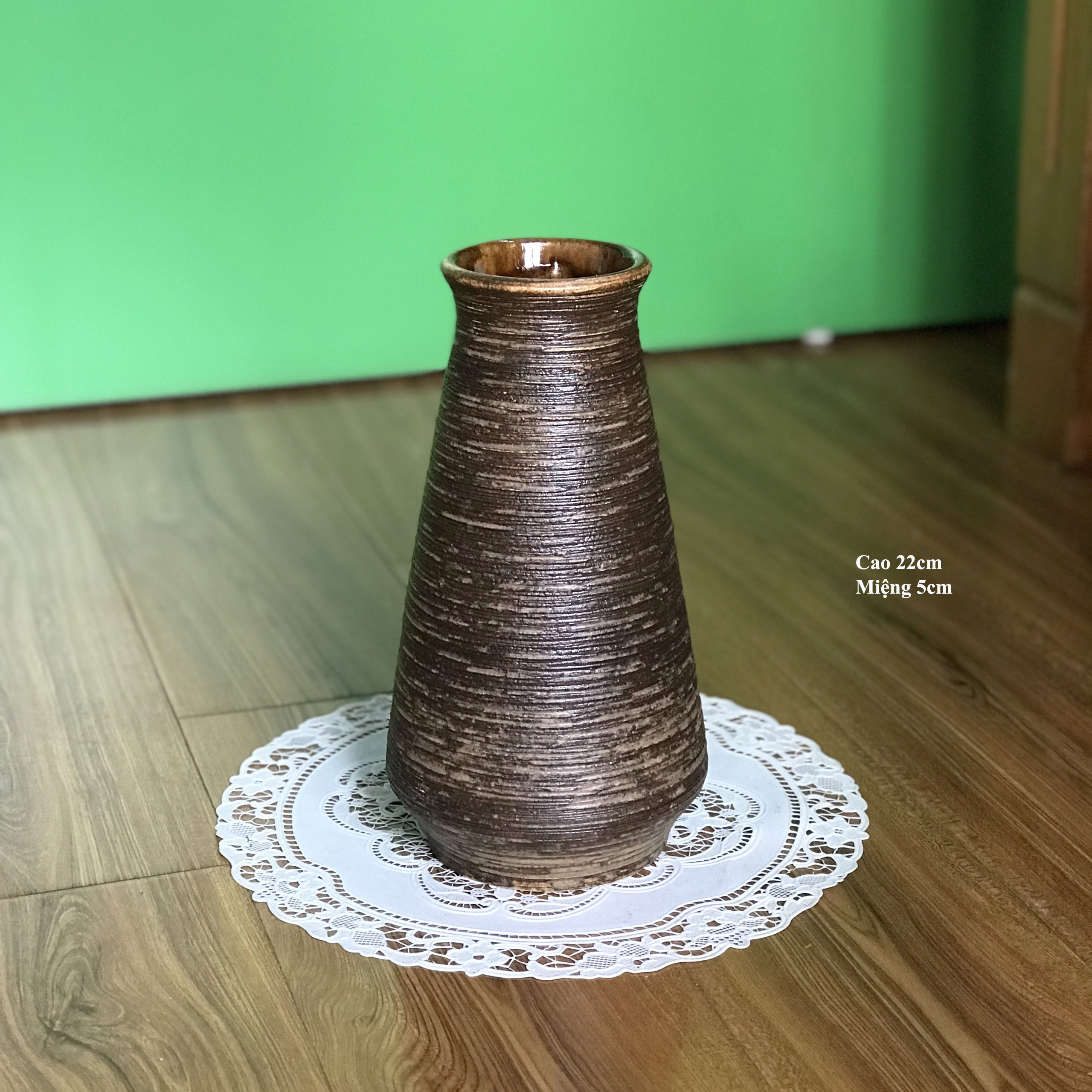 22cm bowling high-grade ceramic garland flower pot round Chinese vase ceramic vase plain decoration table top gth382