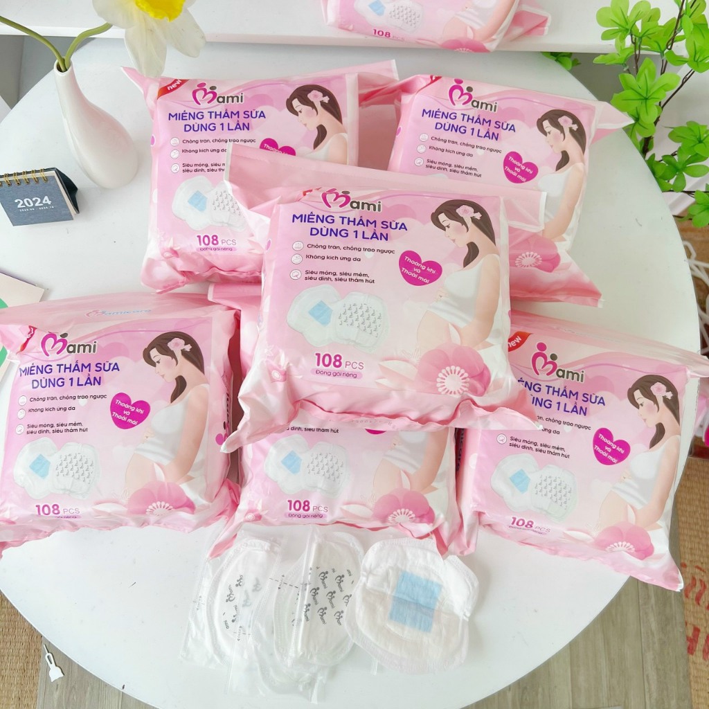 Lót thấm sữa MAMI CARE cho mẹ bầu (Bịch to 108 miếng)