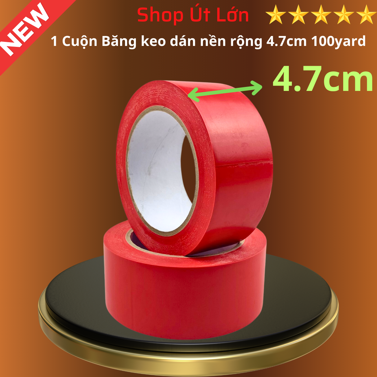 1 Cuộn băng keo dán nền màu đỏ, băng dính dán sàn rộng 4.7cm, dài 33 mét