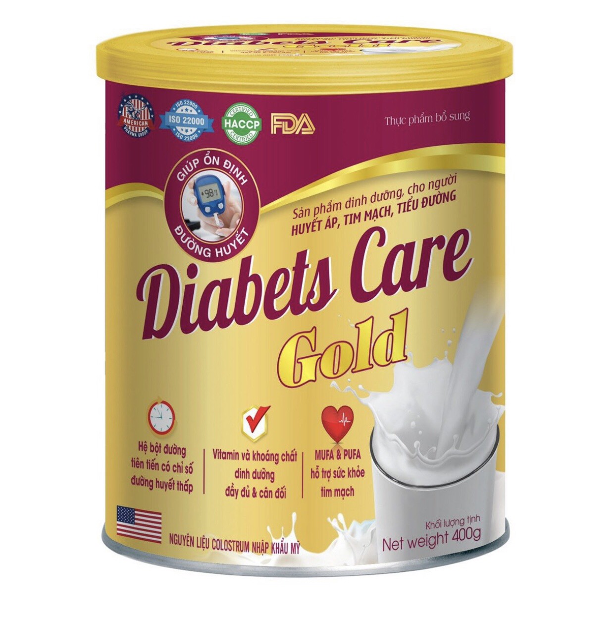 Hộp 400g - Sữa Tiểu Đường Diabests Care Gold Bổ sung vitamin và khoáng