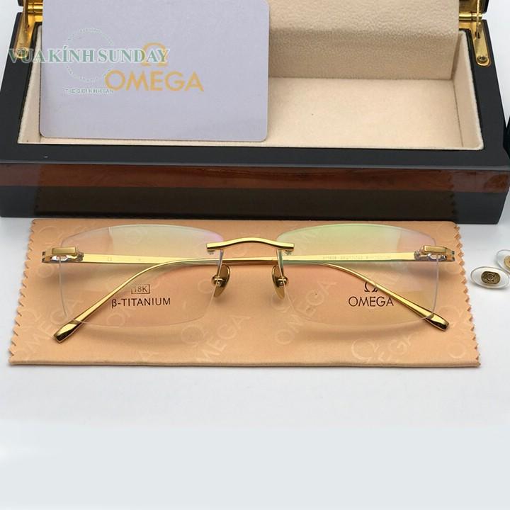 Gọng kính cận titanium mạ vàng 18k omega TT24