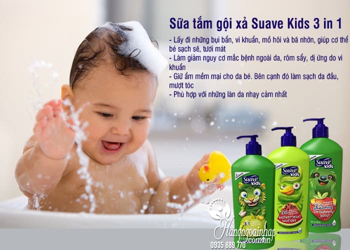 Sữa tắm gội cho trẻ em SUAVE KIDS 450ml