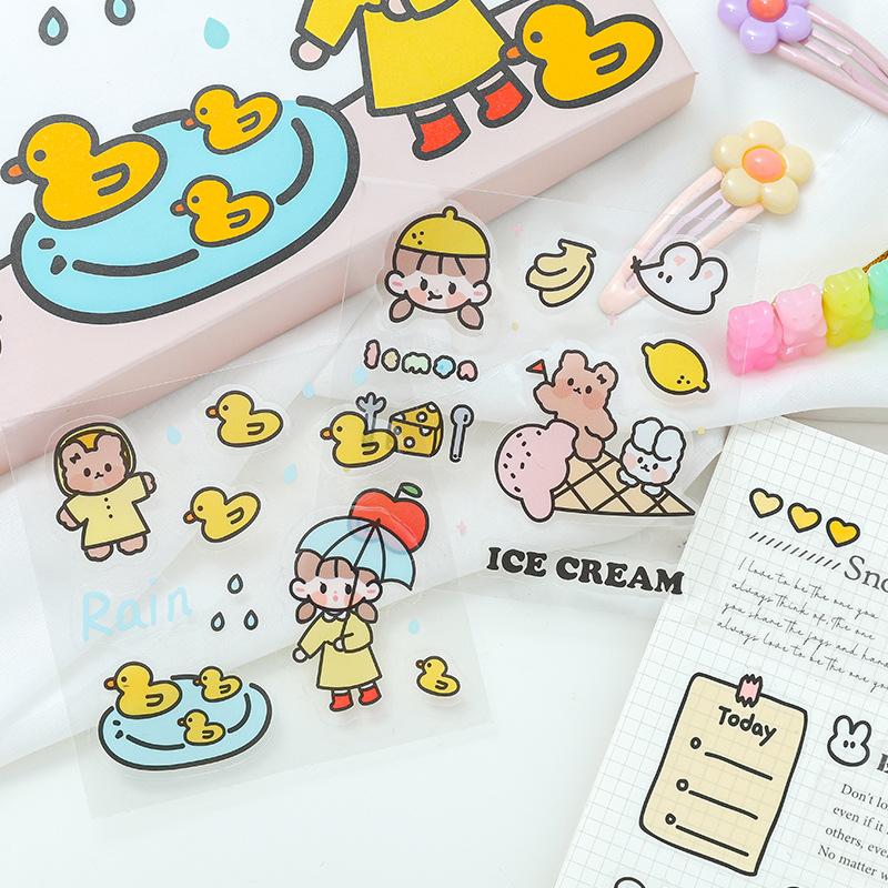 Sticker dán trang trí sổ bình nước phụ kiện dễ thương