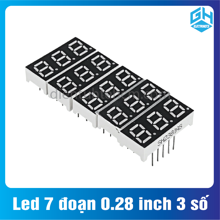 Led 7 đoạn 0.28 inch 3 số màu đỏ(set 2 con)