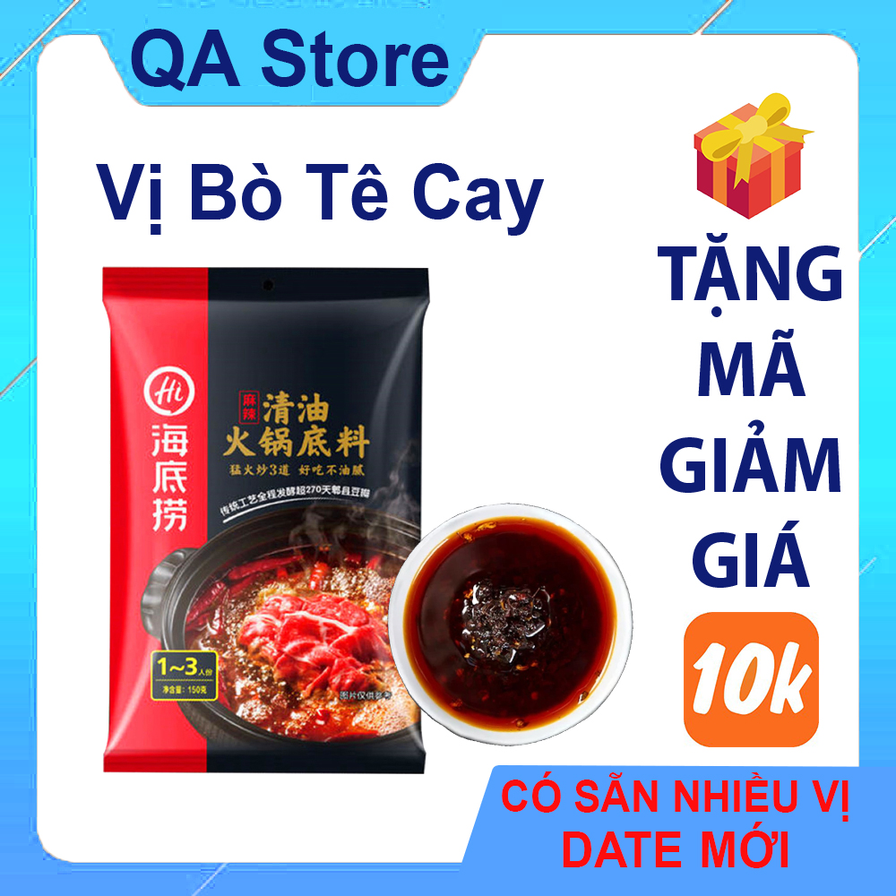 Gia vị lẩu Haidilao vị bò tê cay tứ xuyên có sẵn date mới