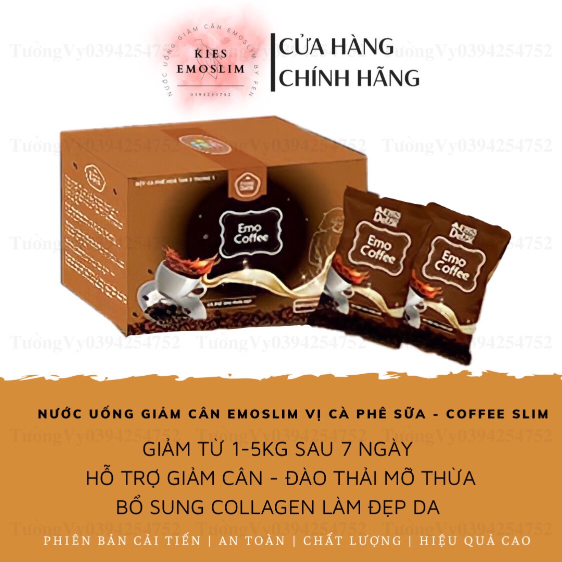 ✨ Combo sỉ 10hộp Giảm Cân Emoslim By Fen [ Ib Mix Vị ]