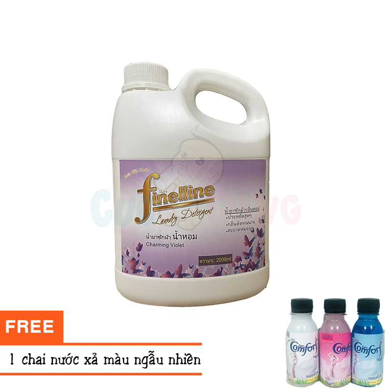 Nước Giặt FineLine Tím Thái Lan 2000ml - màu tím - nước giặt thái lan hương nước hoa tặng 1 chai xả màu ngẫu nhiên