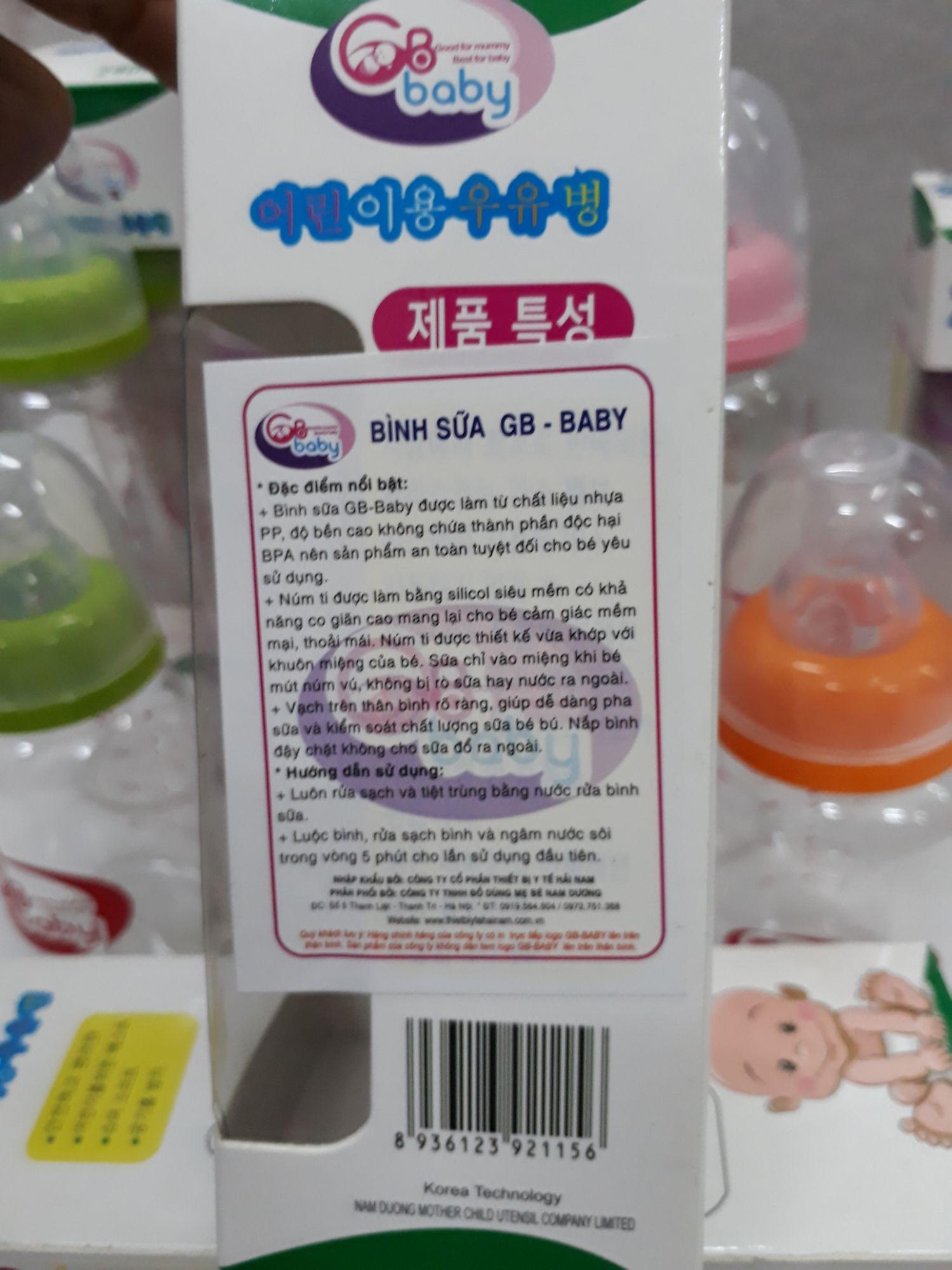 Bình sữa Gb baby cổ hẹp 60ml/120ml/240ml