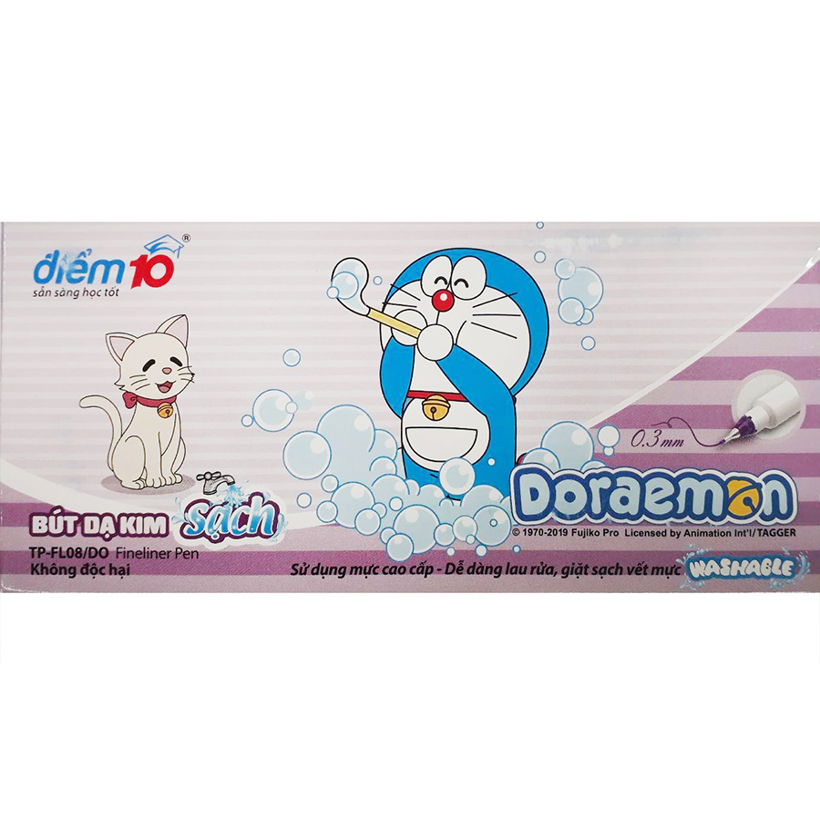 Hộp 10 bút lông kim Doraemon
