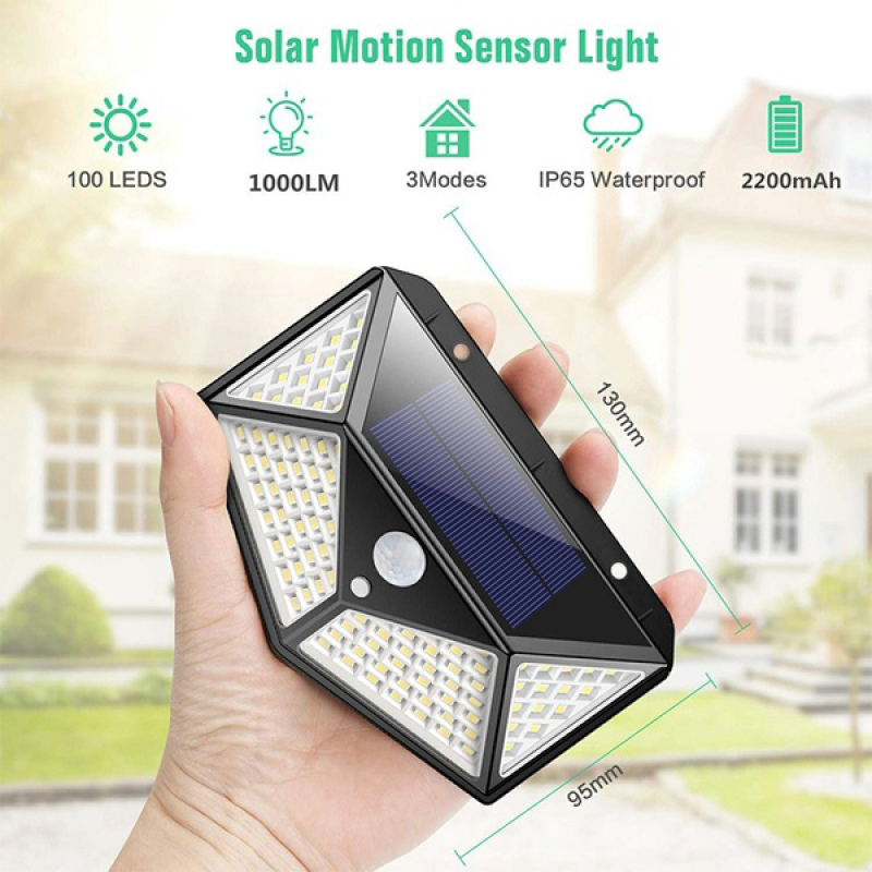 Đèn Led năng lượng mặt trời Solar CL100, kháng nước IP65, cảm biến chuyển động