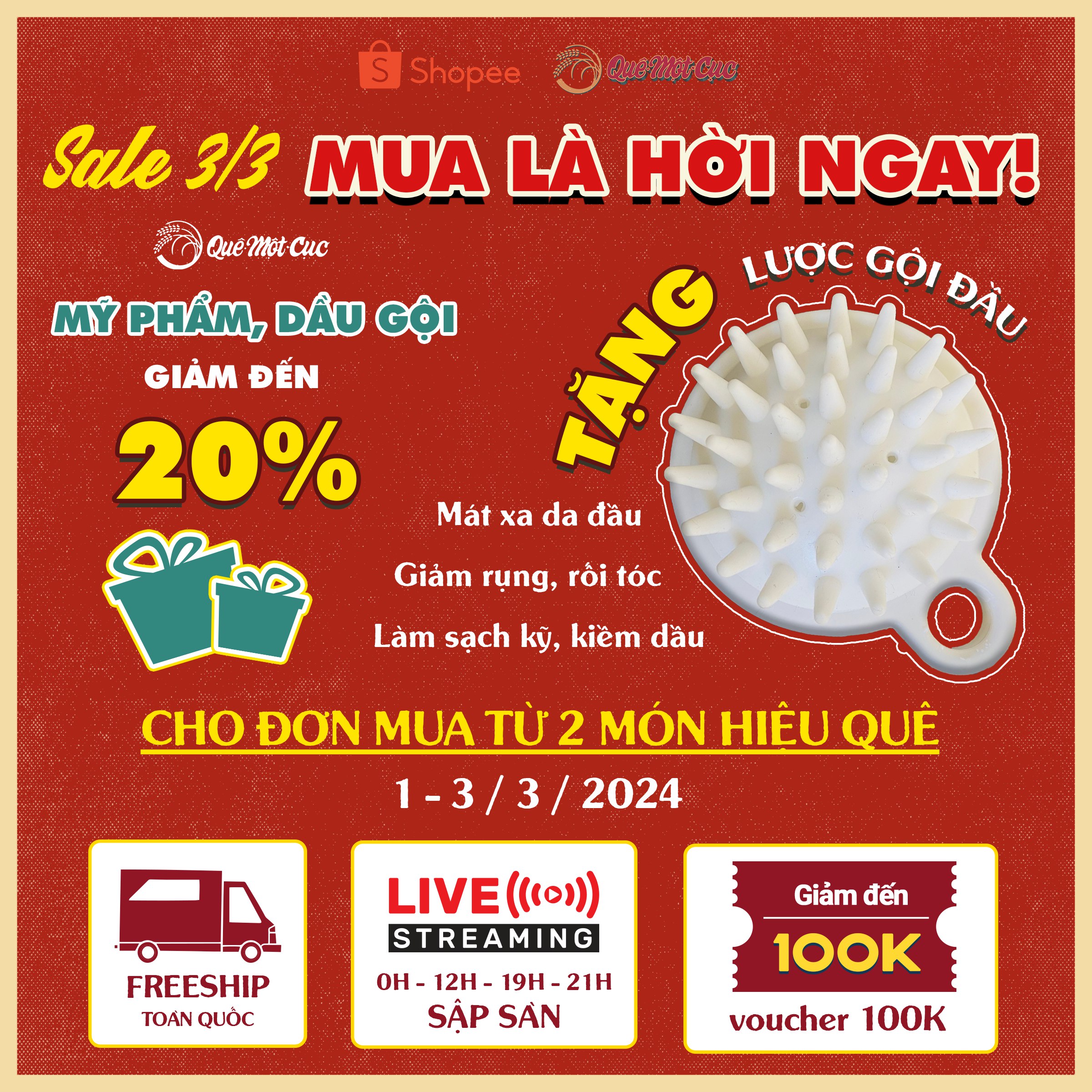Lược gội mát xa da đầu