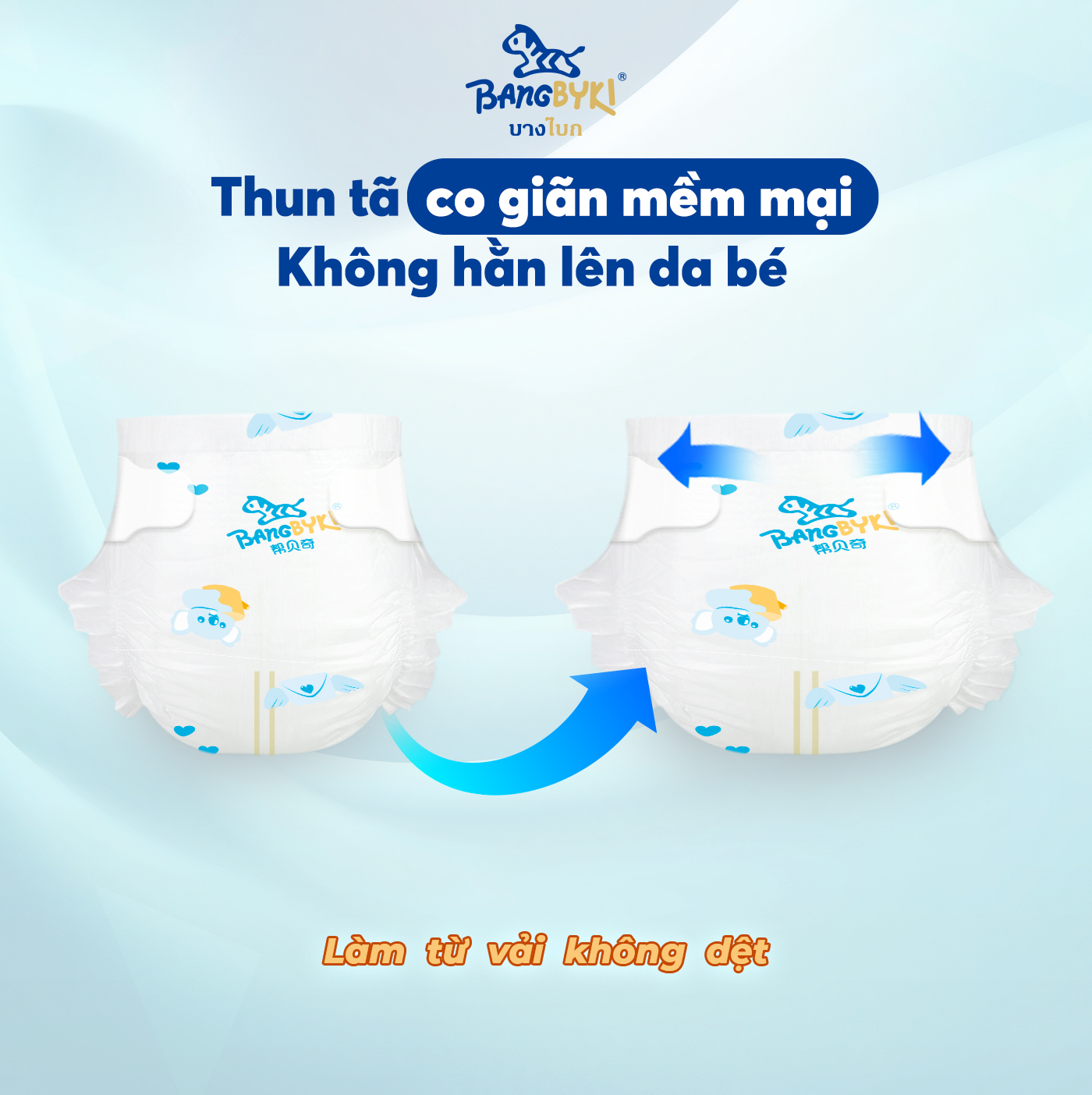 Tã/Bỉm quần Bangbyki siêu mềm mại đủ size cho bé