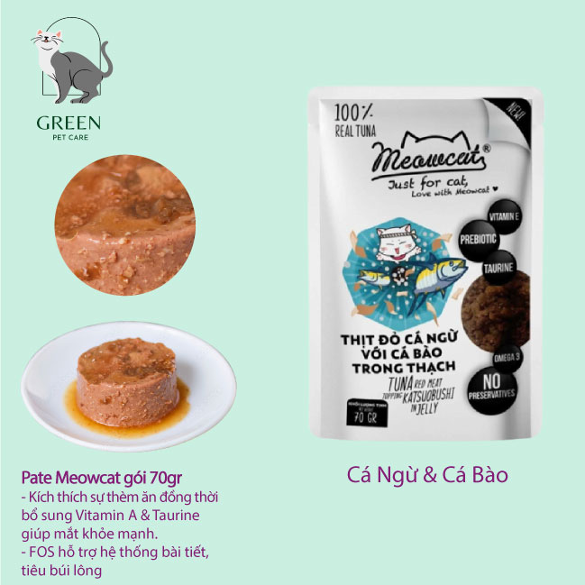 Pate Meowcat cho mèo đủ vị gói 70gr