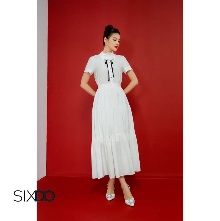 Đầm sơ mi trắng sixdo