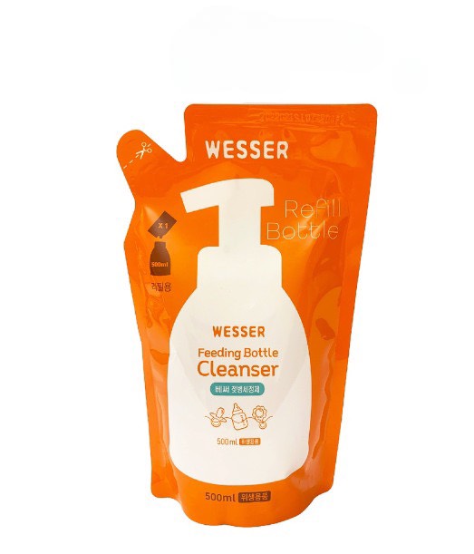 Nước rửa bình sữa Wesser dạng chai/gói 500ml (Nhập khẩu Hàn Quốc)