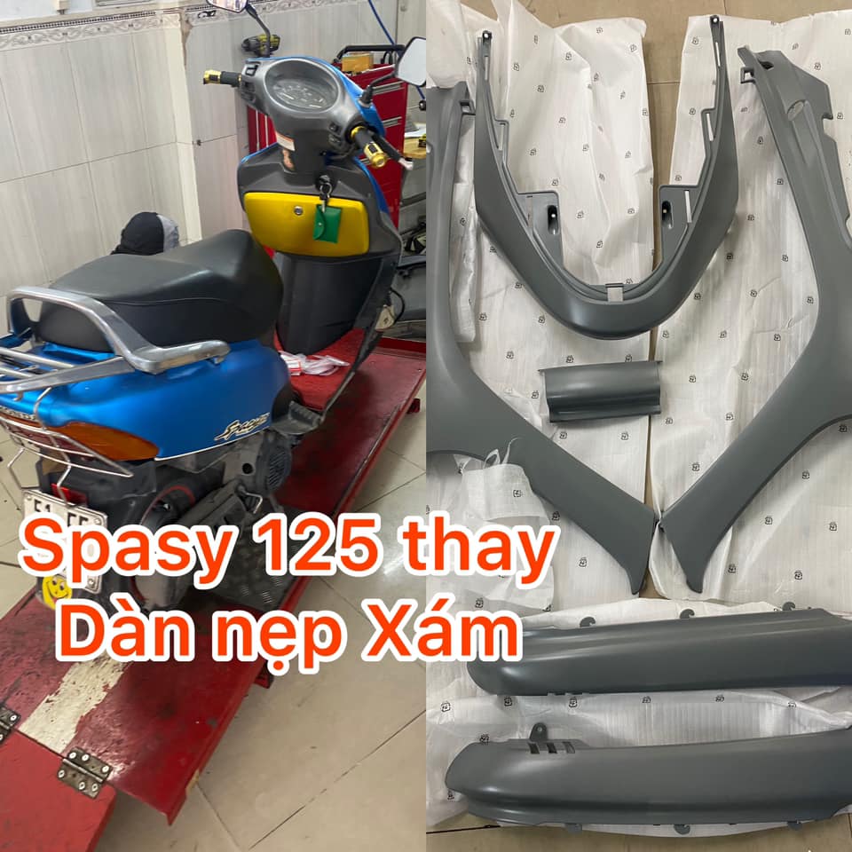 Bộ nẹp Spasy 125 màu trắng , xám ( hàng đài loan )