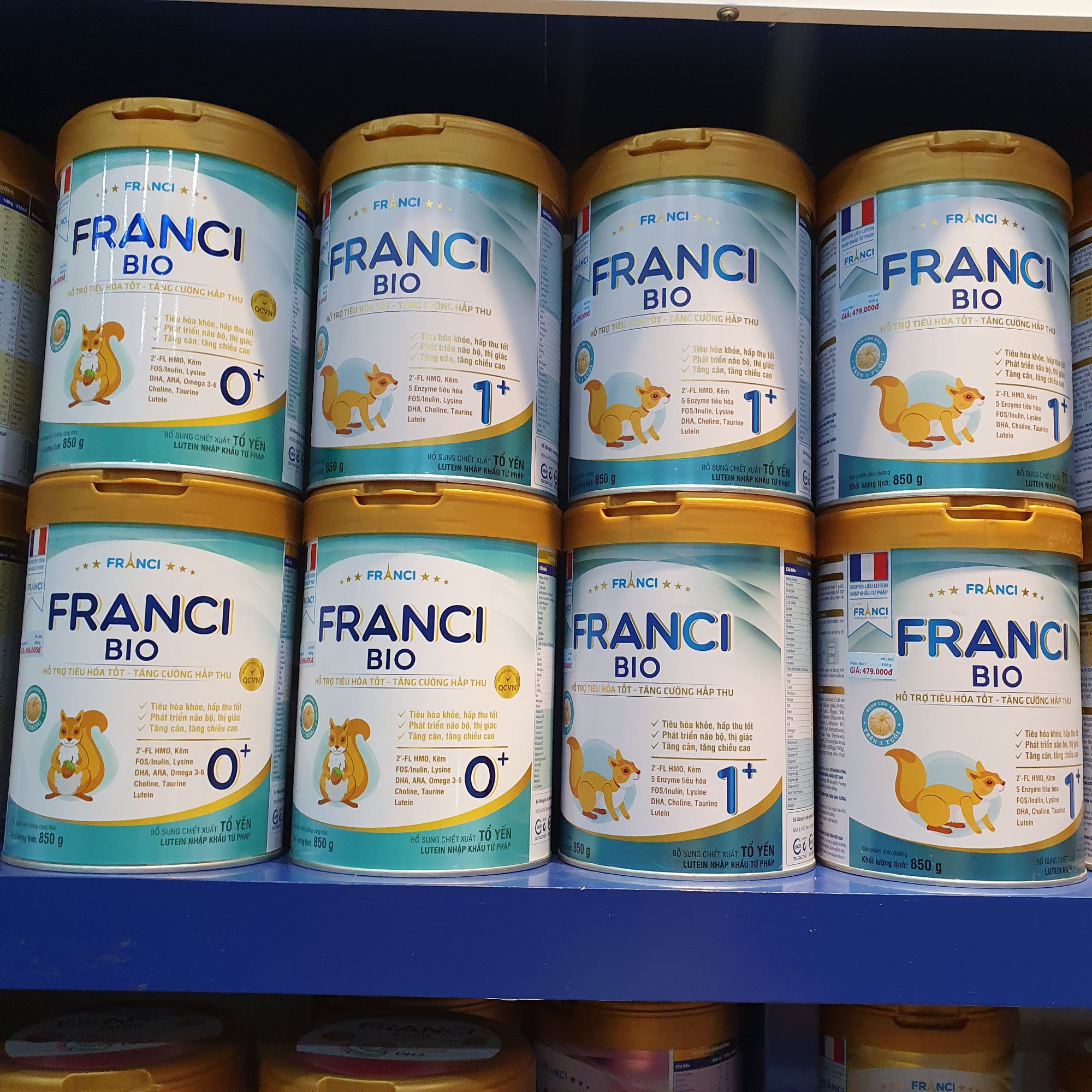 (Mới) Sữa bột Franci Bio Gold 0+, 1+ lon 850G