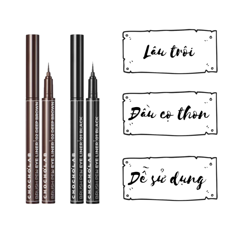 [CHÍNH HÃNG] Bút Kẻ Mắt Nước Lâu Trôi Chochoslab Brush Pen Eyeliner