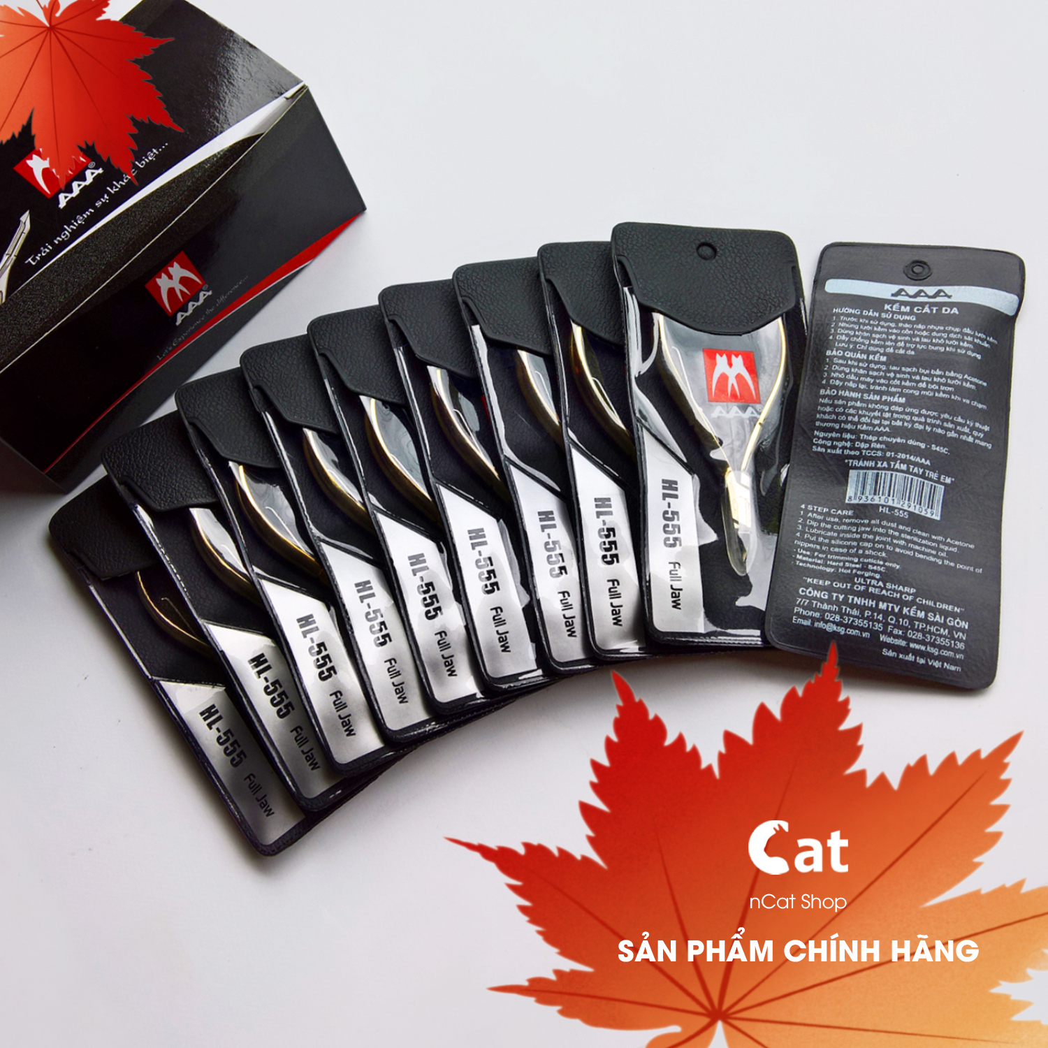 Kềm AAA HL555 - Combo 10 Cây - Kềm Cắt Da Mạ Vàng