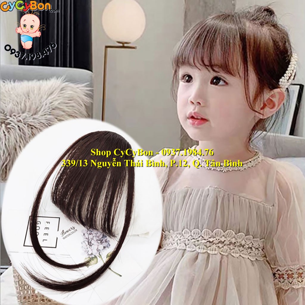 Kẹp Tóc Giả Cho Bé Mái Trước Thưa - có sợi dài 2 bên !